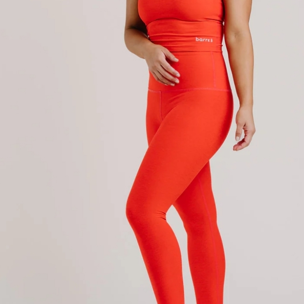Barre3 Orange High-Waisted Leggings